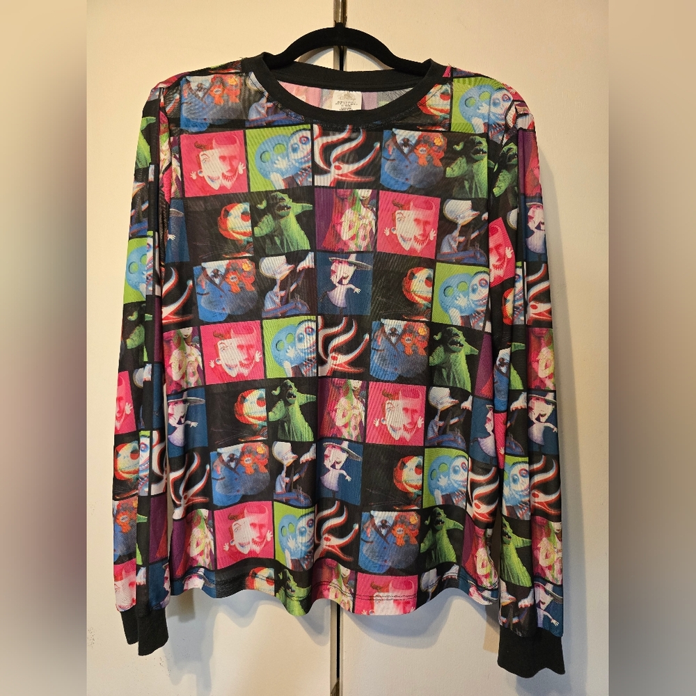 Disney Multicolor Graphic sheer mesh Adult Long Sleeve Tee